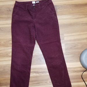 Maroon Straight Leg Pants